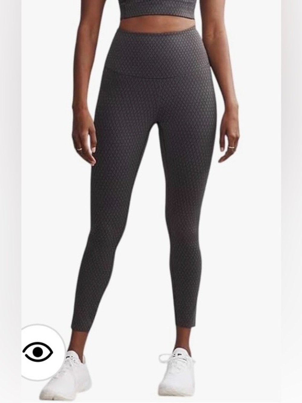 RHONE Black Grey Patterned 7/8 Leggings Size Small